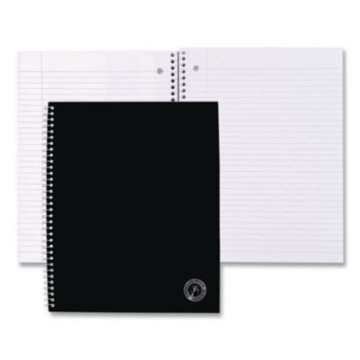 Deluxe Sugarcane Based Notebooks, 1-Subject, Medium/College Rule, Black Coated-Bagasse Cover, (100) 11 x 8.5 Sheets