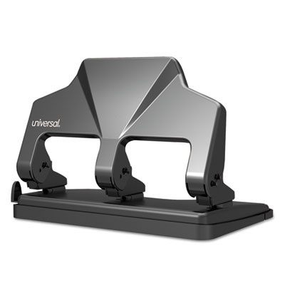 30-Sheet Three-Hole Power Assist Punch, 7 Mm Holes, Black