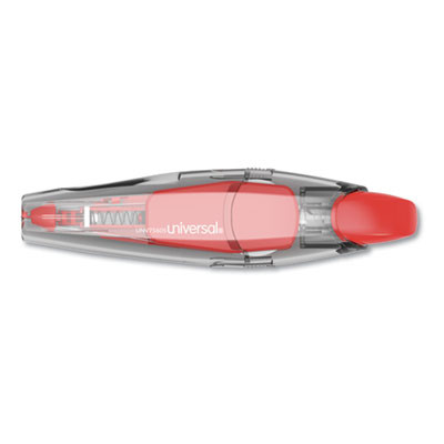 Retractable Pen-Style Correction Tape, Non-Refillable, 0.2" x 19.67 Ft, White Tape, Clear/Red Dispenser, 4/Pack