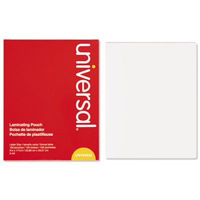 Laminating Pouches, 3 Mil, 9" X 11.5", Gloss Clear, 100/Box