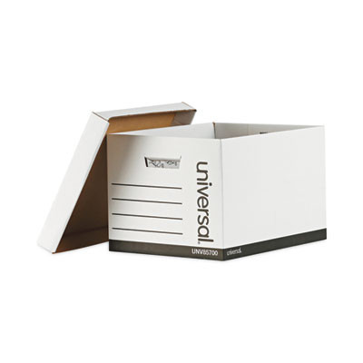 Medium-Duty Lift-Off Lid Boxes, Letter/Legal Files, 12" X 15" X 10", White, 12/Carton