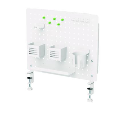 Pegboard Organizer, Three Compartments, 20.58 x 1 x 17, White, Steel