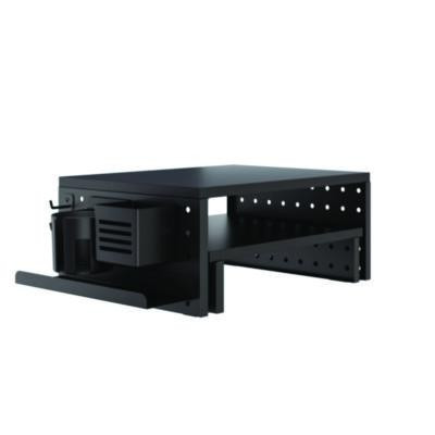 Pegboard Riser, For 32" Monitors, 15.9 x 11.8 x 7.3, Black, Supports 20 Lbs