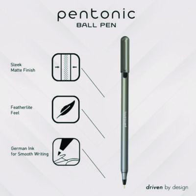 Pentonic Ballpoint Pen, Stick, Medium 1 Mm, Assorted Ink Colors, Charcoal Gray Barrel, 25/Pack
