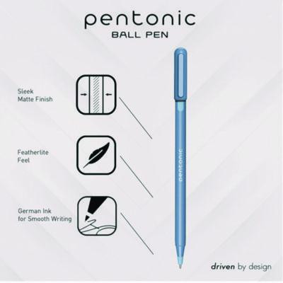 Pentonic Gel Pen, Stick, Fine 0.7 Mm, Blue Ink, Frosted Blue Barrel, 10/Pack