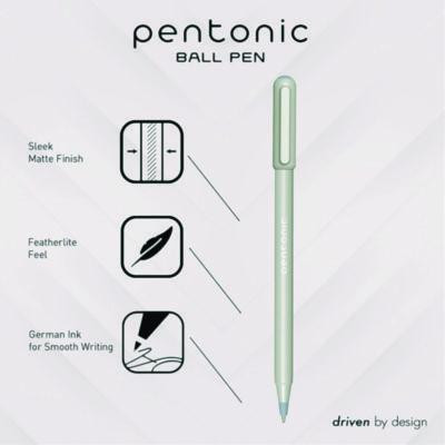 Pentonic Gel Pen, Stick, Fine 0.7 Mm, Black Ink, Pale Gray Barrel, 10/Pack