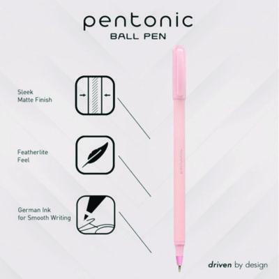 Pentonic Gel Pen, Stick, Fine 0.7 Mm, Red Ink, Pale Pink Barrel, 10/Pack