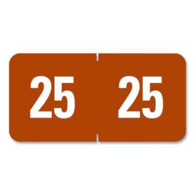 Yearly End Tab File Folder Labels, 25, 0.5 x 1, Brown, 25/Sheet, 10 Sheets/Pack