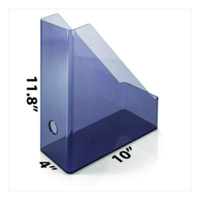 Recycled Plastic Magazine File, 4.3 x 10.3 x 12.2, Translucent Gray