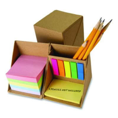 Desk Supply Organizer, 3 Compartments, 3.5 x 3.5 x 3.5, Brown, Paper