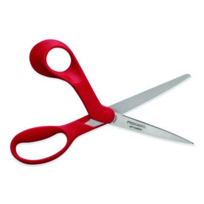 Premier Left Handed Scissors, 9.75" Long, 8" Cut Length, Offset Red Handle