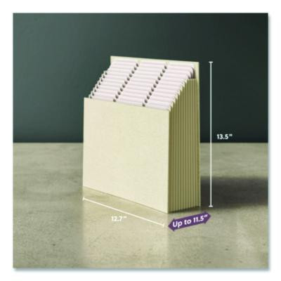 Stadium File, 10.5" Expansion, 12 Sections, 1/3-Cut Tabs, Letter Size, Beige