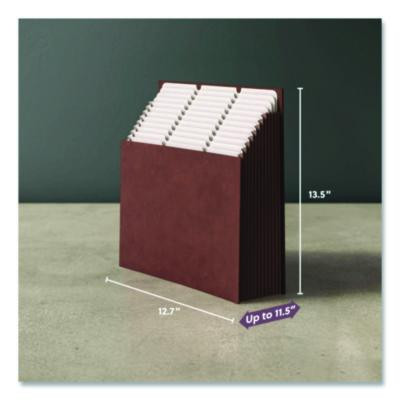 Stadium File, 10.5" Expansion, 12 Sections, 1/3-Cut Tabs, Letter Size, Saddle