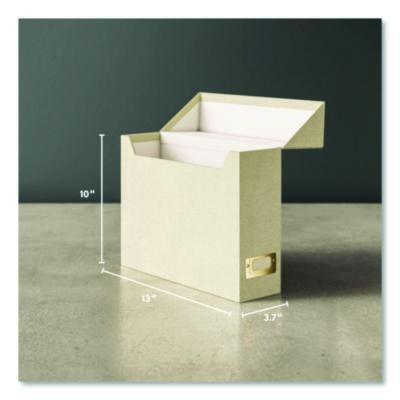 Flip Top Box, Letter Files, 13 x 3.7 x 10, Beige
