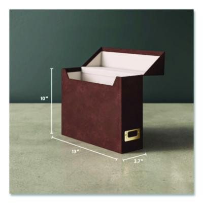 Flip Top File Box, Letter Files, 13 x 3.7 x 10, Saddle