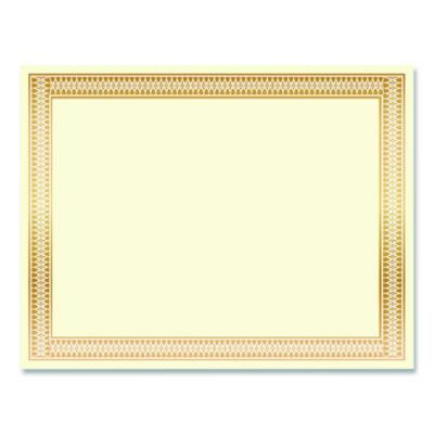 Award Certificates, 8.5 x 11, Ivory With Traditional Gold Border, 100/Pack