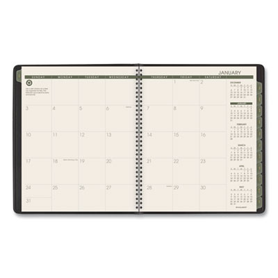 Recycled Monthly Planner, 11 x 9, Black Cover, 13-Month: Jan 2026 To Jan 2027