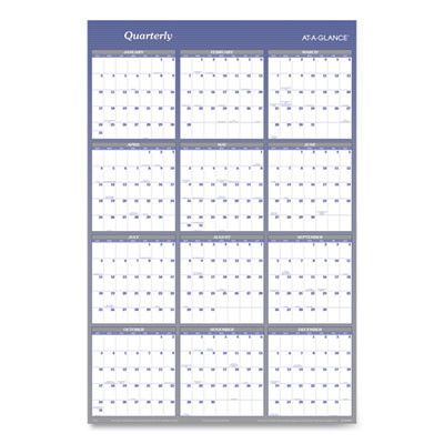 Vertical/Horizontal Erasable Quarterly/Monthly Wall Planner, 32 x 48, 12-Month (Jan To Dec): 2026
