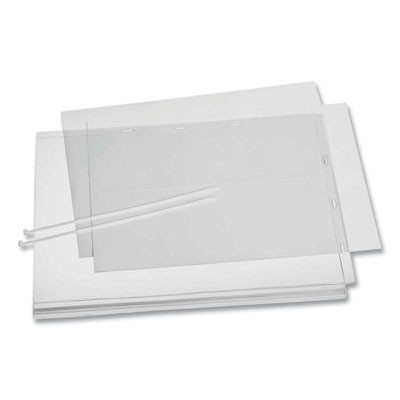 Water-Resistant Sign Holder Pockets With Cable Ties, 11 x 17, Clear Frame, 5/Pack