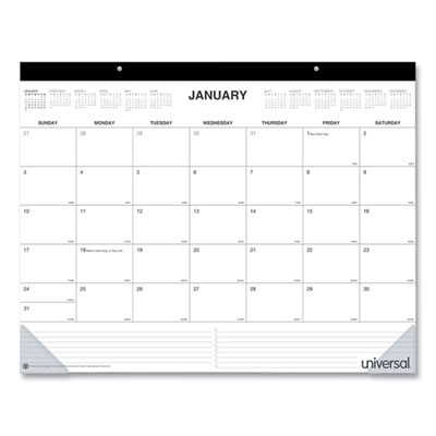 Desk Pad Calendar, 22 x 17, White Sheets, Black Binding, Clear Corners, 12-Month (Jan To Dec): 2026