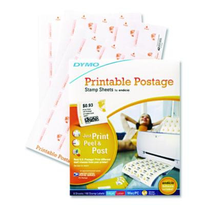 Printable Postage Stamp Sheets, White, 24 Labels/Sheet, 8 Sheets, 192 Labels/Pack