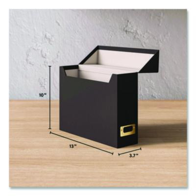 Flip Top File Box, Letter Files, 13 x 3.7 x 10, Charcoal