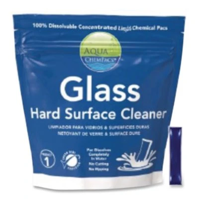 Glass Hard Surface Cleaner, 20 Chempacs/Pack, 12 Packs/Carton
