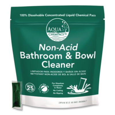 Aqua Chempacs Non-Acid Bathroom And Bowl Cleaner, Lavender Scent, 6 g Packets, 80 Chem Pacs/Pack, 4 Packs/Carton