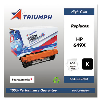 751000Nsh1114 Remanufactured Ce260x (649x) High-Yield Toner, 17,000 Page-Yield, Black