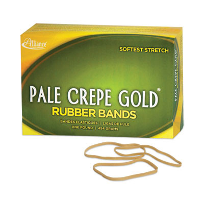 Pale Crepe Gold Rubber Bands, Size 33, 0.04" Gauge, Golden Crepe, 1 Lb Box, 970/Box