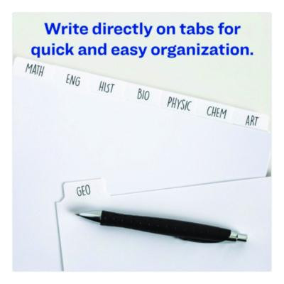 Write And Erase Plain-Tab Paper Dividers, 8-Tab, 11 x 8.5, White, 24 Sets