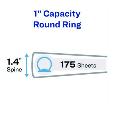 Mini Size Protect And Store View Binder With Round Rings, 3 Rings, 1" Capacity, 8.5 X 5.5, White