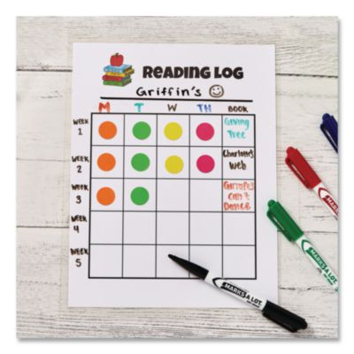 Marks A Lot Desk/Pen-Style Dry Erase Marker Value Pack, Assorted Broad Bullet/Chisel Tips, Assorted Colors, 24/Pack