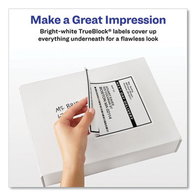 Shipping Labels W/ Trueblock Technology, Laser Printers, 5.5 X 8.5, White, 2/Sheet, 100 Sheets/Box