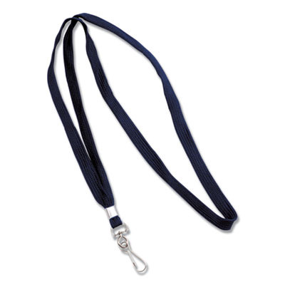 Deluxe Lanyards, Metal J-Hook Fastener, 36" Long, Blue, 24/Box