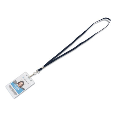 Deluxe Lanyards, Metal J-Hook Fastener, 36" Long, Blue, 24/Box