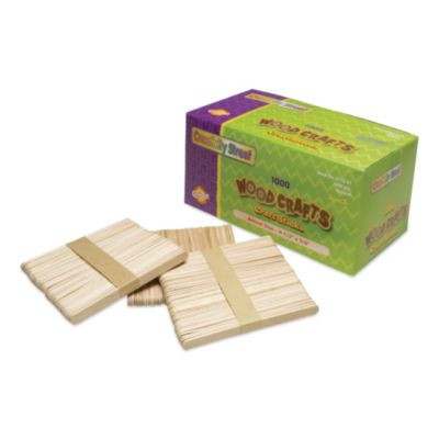 Natural Wood Craft Sticks, 4.5 x 0.38, 1,000/Box