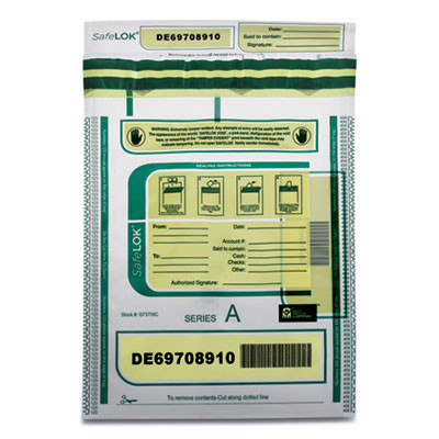 Deposit Bag, Plastic, 9" x 12", Clear, 100/Pack