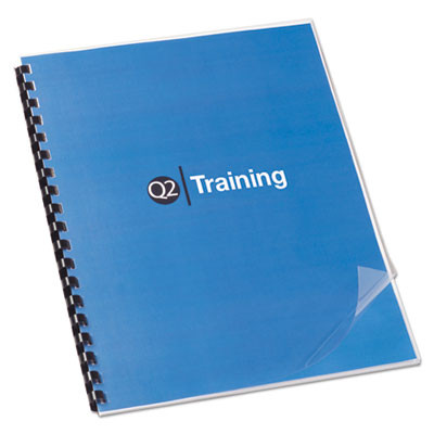 Clear View Pre-Punched Presentation Covers For Binding Systems, Plastic, Square Corners, 11 x 8.5, Clear, 100/Box