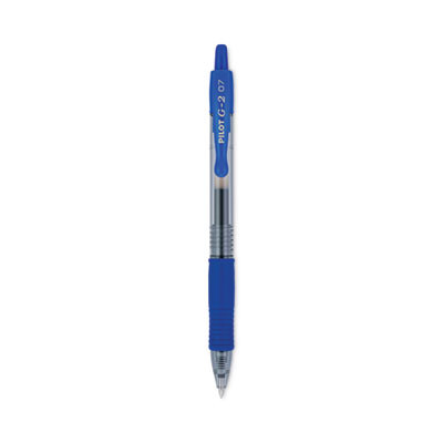 G2 Premium Gel Pen, Retractable, Fine 0.7 Mm, Blue Ink, Smoke/Blue Barrel, 12/Pack