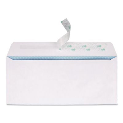 Redi-Strip Security Tinted Envelope, #10, Commercial Flap, Redi-Strip Heat-Resistant Closure, 4.13 x 9.5, White, 30/Box