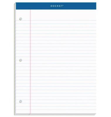 Double Docket Ruled Pads With Extra Sturdy Back, Wide/Legal Rule, (100) White 8.5 x 11 Sheets