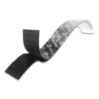 Sticky-Back Fasteners With Dispenser, Removable Adhesive, 0.75" X 5 Ft, Black