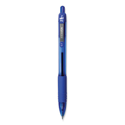 Z-Grip Ballpoint Pen, Retractable, Medium 0.7 Mm, Blue Ink, Translucent Blue/Blue Barrel, 12/Pack