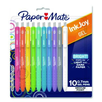 Inkjoy Gel Bright Gel Pen, Retractable, Medium 0.7 Mm, Assorted Ink, Assorted Barrel, 10/Pack