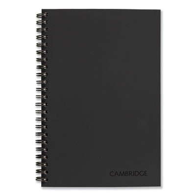 Wirebound Business Notebook, 1-Subject, Wide/Legal Rule, Black Linen Cover, (80) 8 x 5 Sheets