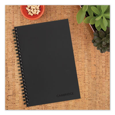 Wirebound Business Notebook, 1-Subject, Wide/Legal Rule, Black Linen Cover, (80) 8 x 5 Sheets