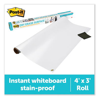 Dry Erase Surface, Laminate Film, 48" x 7 Mil x 36", White