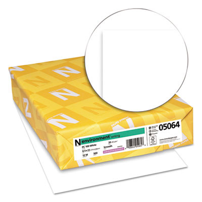 Environment Stationery Paper, 95 Bright, 24 Lb Bond Weight, 8.5 x 11, White, 500/Ream