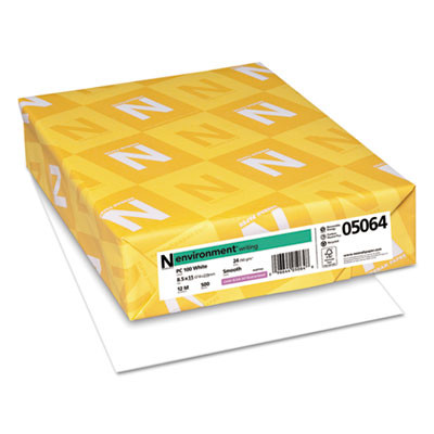 Environment Stationery Paper, 95 Bright, 24 Lb Bond Weight, 8.5 x 11, White, 500/Ream